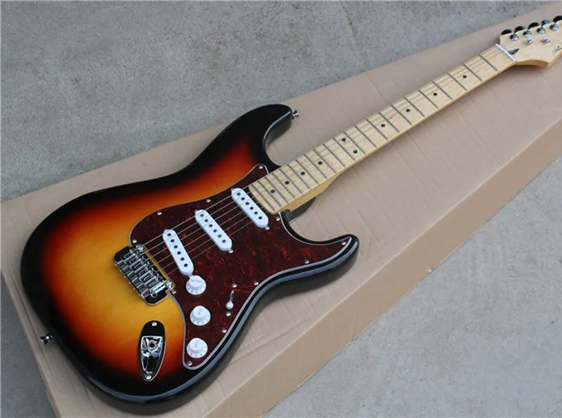 Tobacco Sunburst Body Electric Guitar with Red Tortoise Shell Pickguard and Offer Customized
Tobacco Sunburst Body Electric Guitar with Red Tortoise Shell Pickguard and Offer Customized