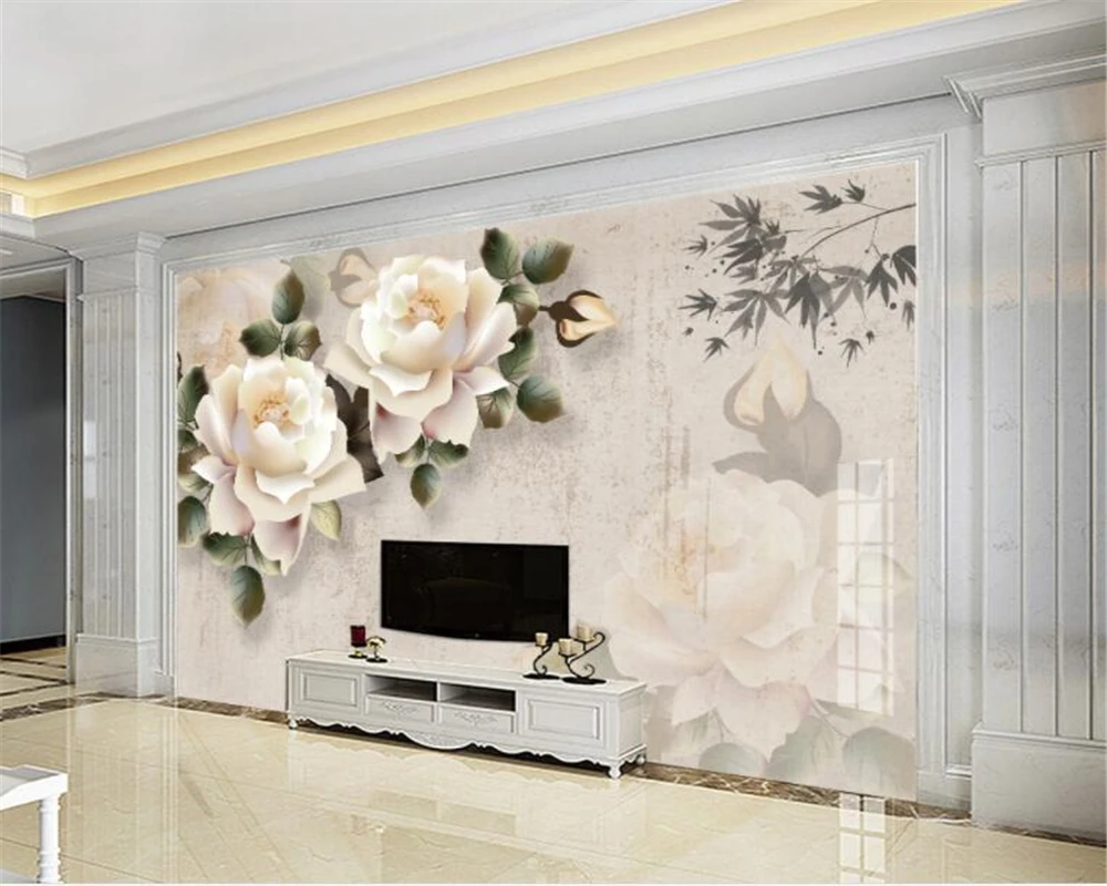 Beibehang Custom Living Room Bedside Table Background Classical Elegant White Rose photo wallpaper for walls 3 d papel pintado
Beibehang Custom Living Room Bedside Table Background Classical Elegant White Rose photo wallpaper for walls 3 d papel pintado