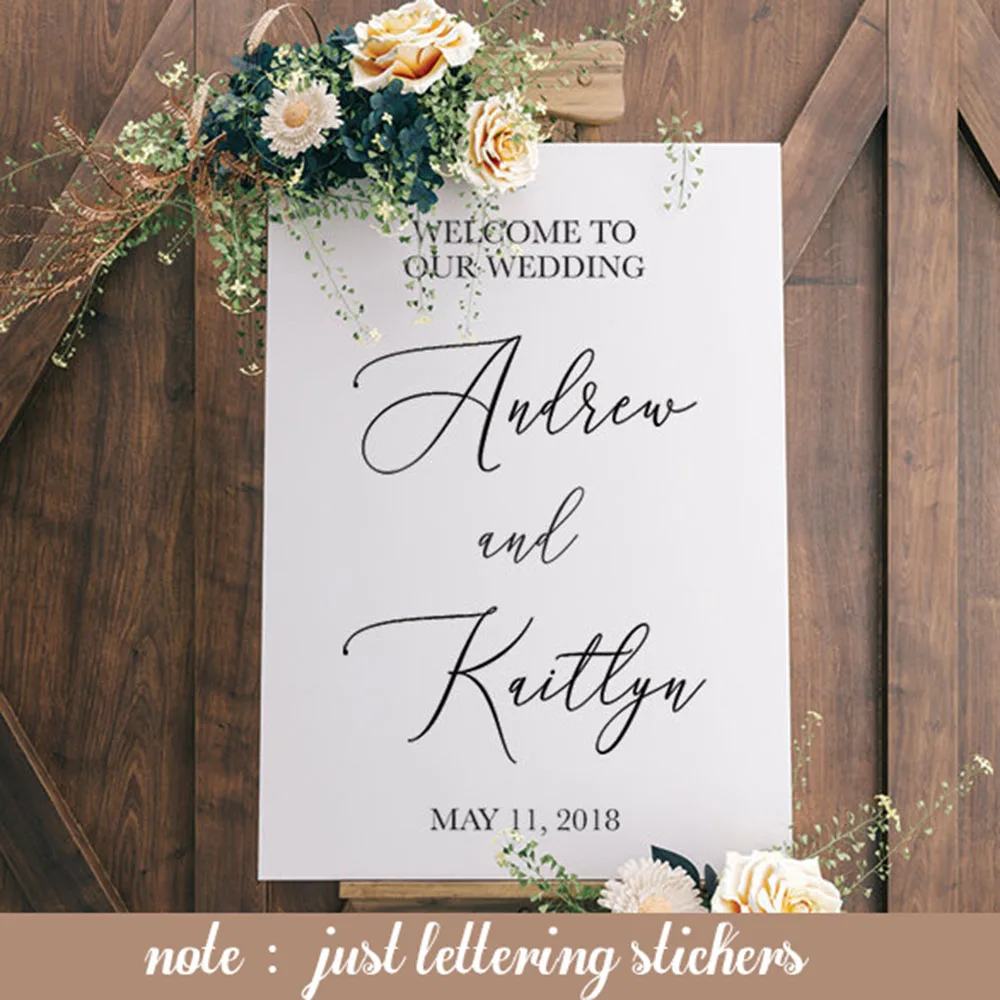 Wedding Decor Sign Welcome Decal Chalkboard Decals Welcome To The Wedding Sign Vinyl Stickers Custom Names Date DIY Sticker D829
Wedding Decor Sign Welcome Decal Chalkboard Decals Welcome To The Wedding Sign Vinyl Stickers Custom Names Date DIY Sticker D829