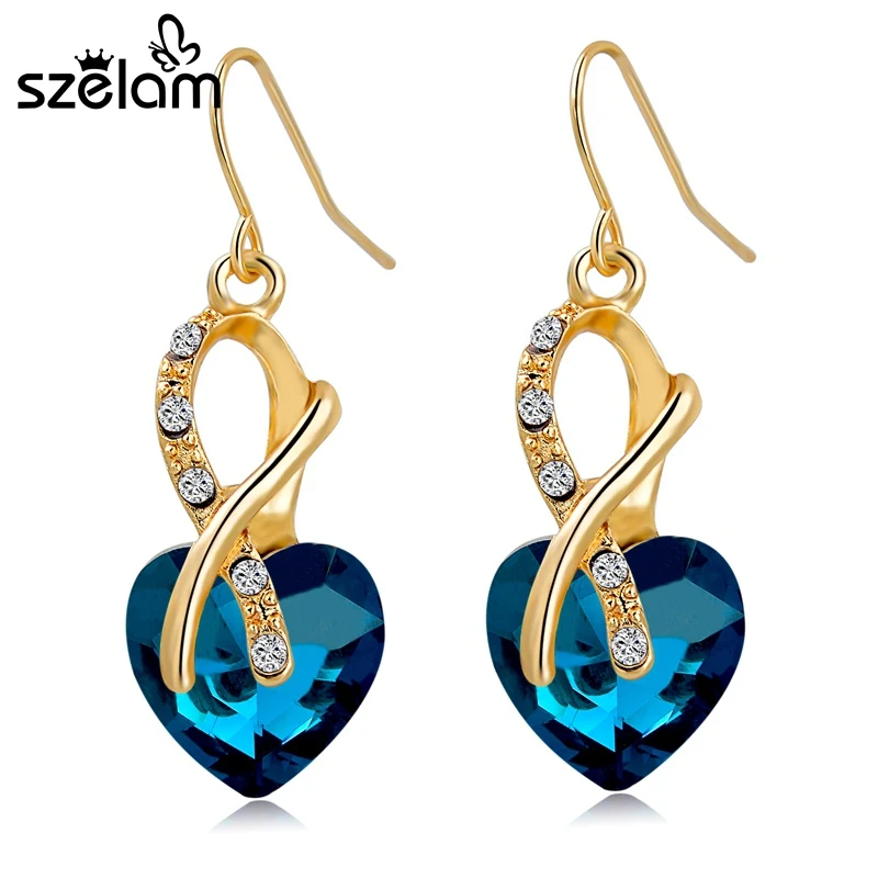 Szelam 4 colors 2019 newest bijioux heart crystal earrings for women gold drop earrings wedding jewelry gift brincos ser140073
Szelam 4 colors 2019 newest bijioux heart crystal earrings for women gold drop earrings wedding jewelry gift brincos ser140073