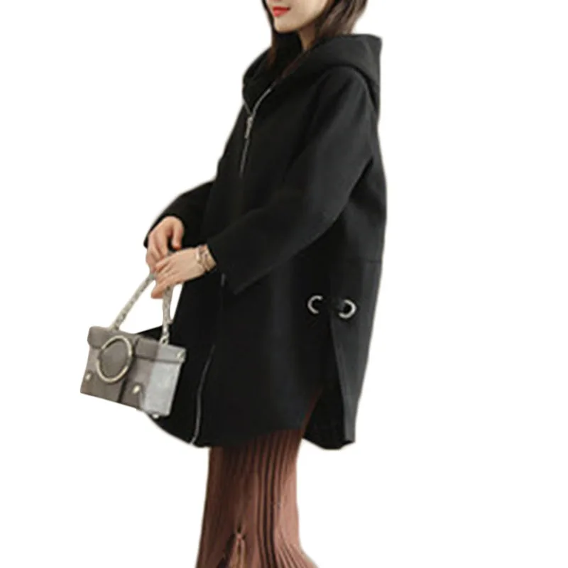Autumn Winter Korean Woolen Coat Women Loose Long Casual Jacket Coats Womens Straight Caramel colour Hooded Outerwear Tide A363
Autumn Winter Korean Woolen Coat Women Loose Long Casual Jacket Coats Womens Straight Caramel colour Hooded Outerwear Tide A363