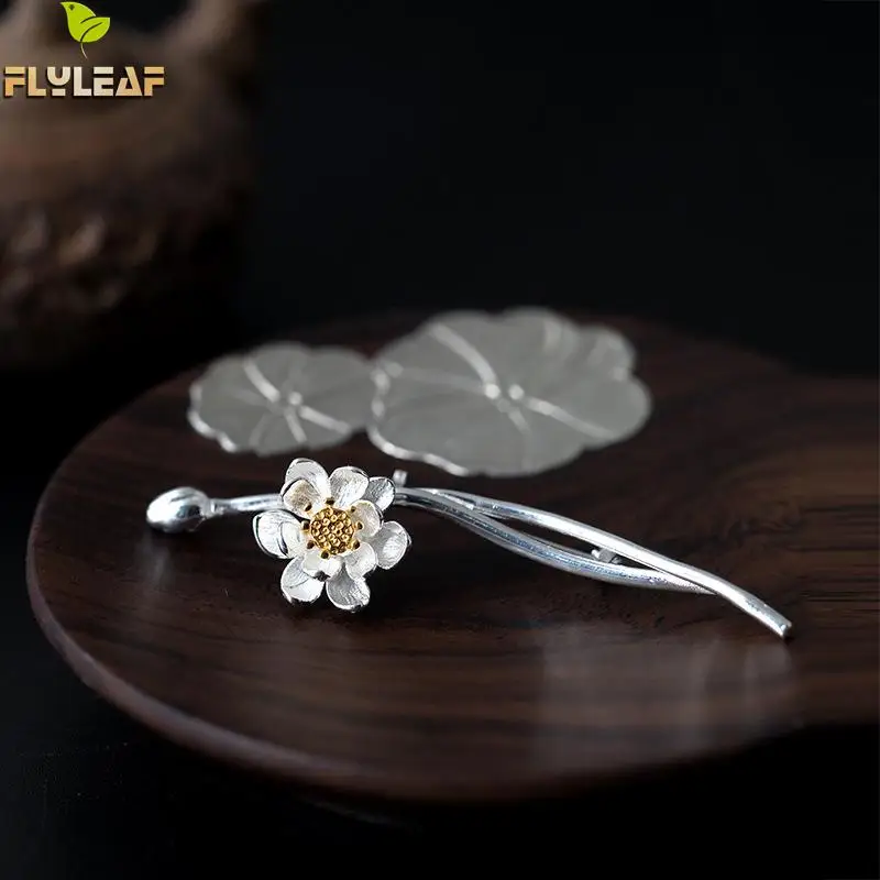 100% 925 Sterling Silver Branch Lotus Flower Brooches For Women Flyleaf High Quality Lady Chinese Style Vintage Jewelry
100% 925 Sterling Silver Branch Lotus Flower Brooches For Women Flyleaf High Quality Lady Chinese Style Vintage Jewelry