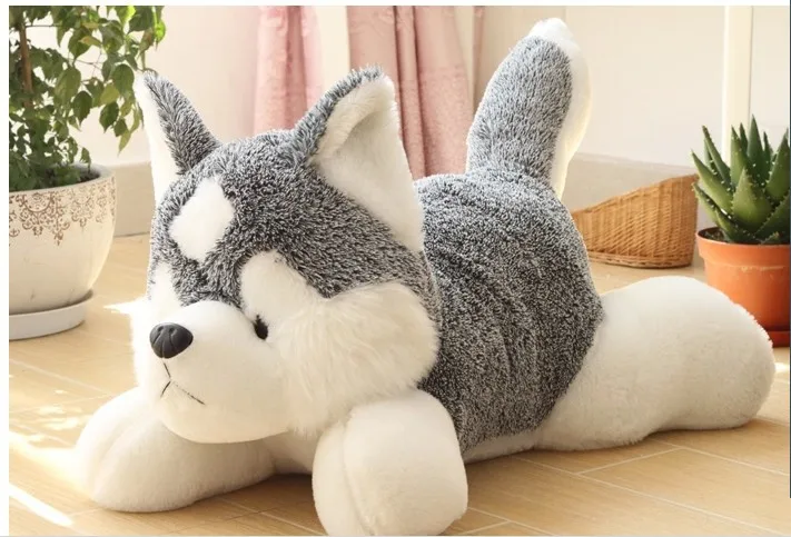 stuffed animal lovely husky dog plush toy about 55cm lifelike doll throw pillow h7632 | Игрушки и хобби