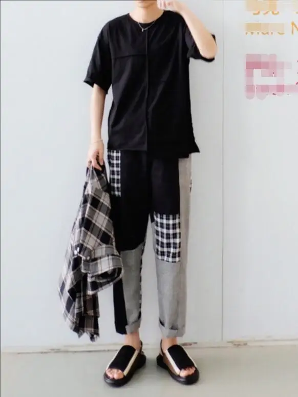 Trend casual pants super hot plaid stitching 9 points loose foot 9 points harems pants male
Trend casual pants super hot plaid stitching 9 points loose foot 9 points harems pants male