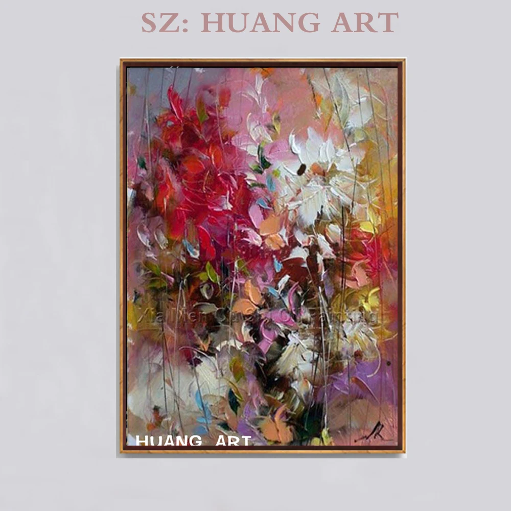 Large flower knife thick oil painting murals hand-painted high quality home decorating restaurants living room a study hal
Large flower knife thick oil painting murals hand-painted high quality home decorating restaurants living room a study hal