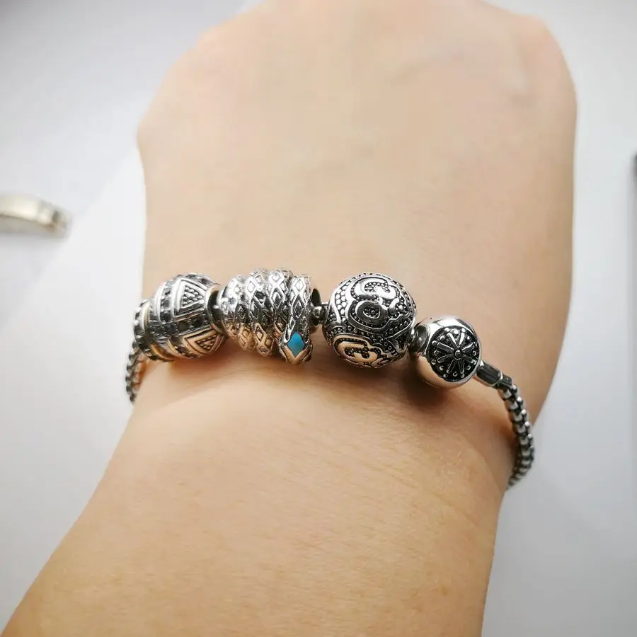 Thomas KM Bead DIY Bracelet With Snake Bead OM Bead Cross Bead and Stopper, Rebel Heart Style Bracelet For Men TS KB602
Thomas KM Bead DIY Bracelet With Snake Bead OM Bead Cross Bead and Stopper, Rebel Heart Style Bracelet For Men TS KB602