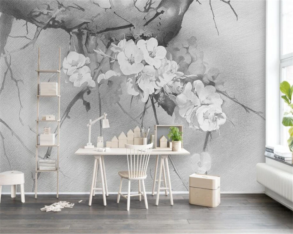 Beibehang Custom 3d Wallpaper Gray Hand-painted Sakura Art Mural Living Bedroom Corridor Children Room Photo 3d Wallpaper tapety
Beibehang Custom 3d Wallpaper Gray Hand-painted Sakura Art Mural Living Bedroom Corridor Children Room Photo 3d Wallpaper tapety