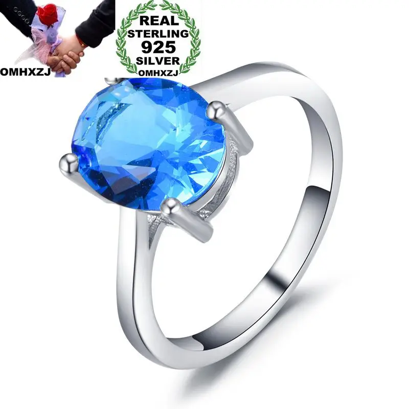 OMHXZJ Wholesale European Fashion Woman Man Party Wedding Gift Silver Oval Blue AAA Zircon 925 Sterling Silver Ring RR171
OMHXZJ Wholesale European Fashion Woman Man Party Wedding Gift Silver Oval Blue AAA Zircon 925 Sterling Silver Ring RR171