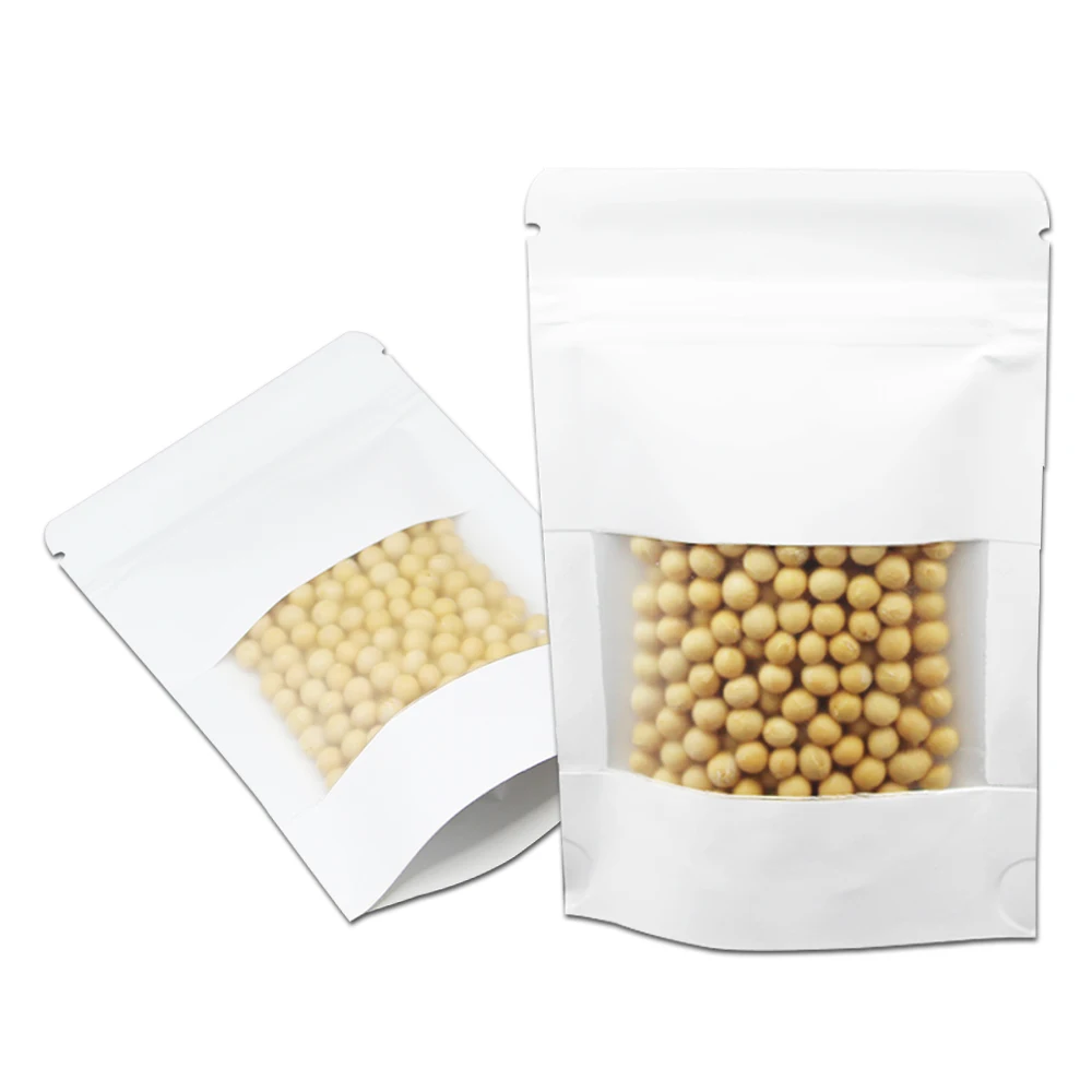 100Pcs/lot 9x14cm Reclosable White Kraft Paper Stand Up Zip Lock Packaging Bag with Clear Window Tea Nuts Snack Zipper Pack Bag
100Pcs/lot 9x14cm Reclosable White Kraft Paper Stand Up Zip Lock Packaging Bag with Clear Window Tea Nuts Snack Zipper Pack Bag