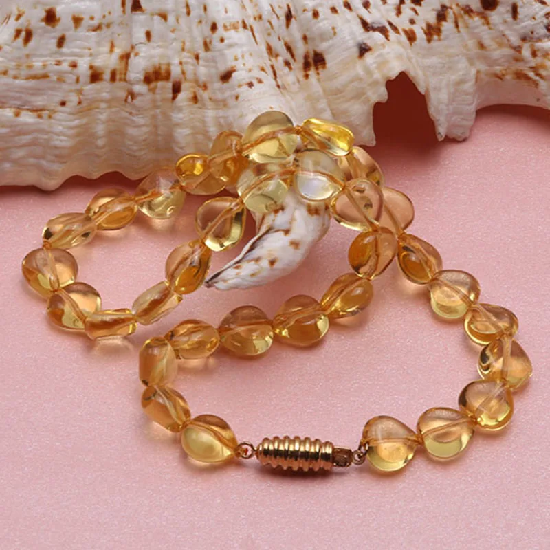 JYX cool sugar!Shinning natural Citrine Necklace heart drop shape 10*10*6mm light yellow crystal necklaces 14"
JYX cool sugar!Shinning natural Citrine Necklace heart drop shape 10*10*6mm light yellow crystal necklaces 14"