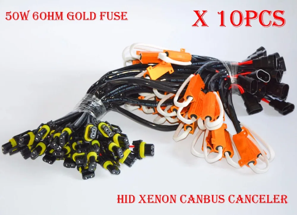 10PCS 50W 6ohm Gold Fuse HID Xenon Kit Load Resistor Canbus Canceller Decoder Capacitor Error Free Fix Flash Blink H7 H11 9005
10PCS 50W 6ohm Gold Fuse HID Xenon Kit Load Resistor Canbus Canceller Decoder Capacitor Error Free Fix Flash Blink H7 H11 9005
