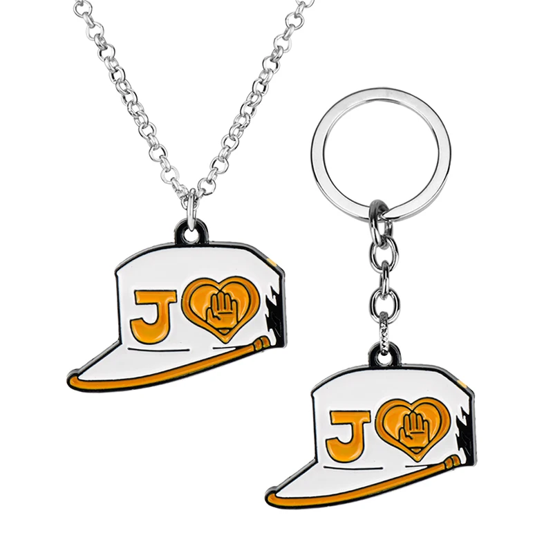 JOJO BIZARRE ADVENTURE Keychain Necklaces cartoon Kujou Jotarou Student Hat DIO Caps Keyring Rope Chain Pendant Anime Jewelry
JOJO BIZARRE ADVENTURE Keychain Necklaces cartoon Kujou Jotarou Student Hat DIO Caps Keyring Rope Chain Pendant Anime Jewelry