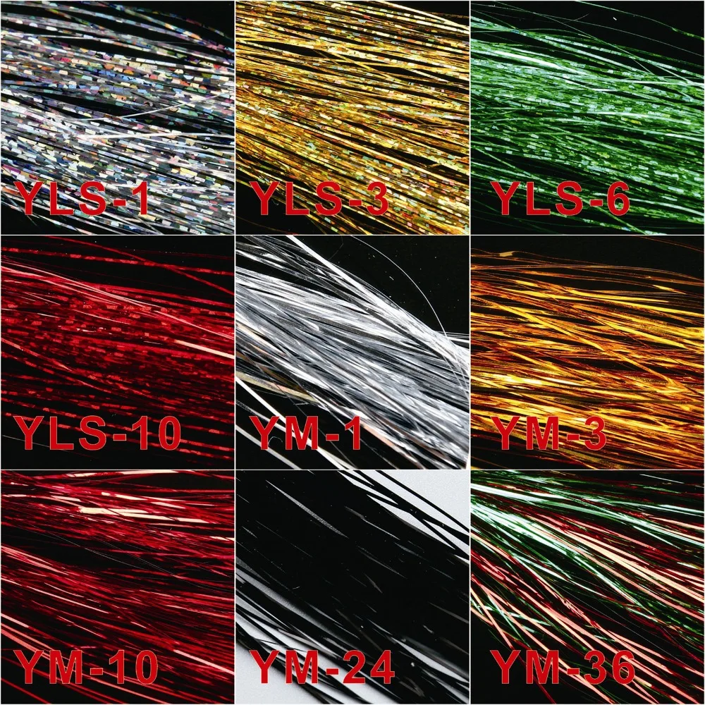 Maximumcatch 9 Colors Fly Tying Yarn Holographic Flashabou 1/69'' Width Fishing Material | Спорт и развлечения