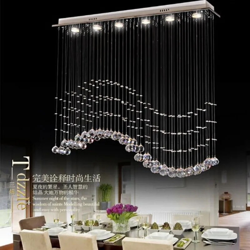 Living room bedroom modern minimalist restaurant Pendant chandelier, wave-shaped crystal lamps, bar dining room led lights
Living room bedroom modern minimalist restaurant Pendant chandelier, wave-shaped crystal lamps, bar dining room led lights