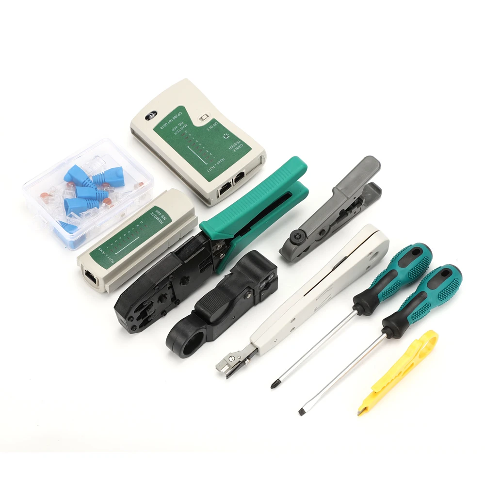 2KT-2172 14 шт./компл. RJ45 обжимные плоскогубцы портативный набор инструментов для ремонта сети LAN Кабельный тестер плоскогубцы для зачистки пров...
2KT-2172 14 шт./компл. RJ45 обжимные плоскогубцы портативный набор инструментов для ремонта сети LAN Кабельный тестер плоскогубцы для зачистки пров...