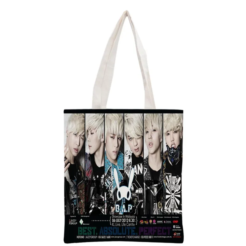 Handbag Korea-Pop B.A.P printing canvas tote bag Reusable Foldable Canvas Women Bags 30x35cm custom your image
Handbag Korea-Pop B.A.P printing canvas tote bag Reusable Foldable Canvas Women Bags 30x35cm custom your image