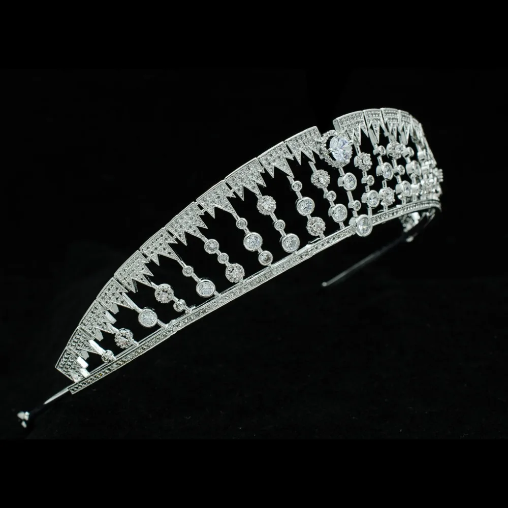 Full Cubic Zirconia Tiaras Bridal Wedding Crowns Women Hair Accessories Jewelry Pageant Headpiece HG1047 | Украшения и аксессуары
