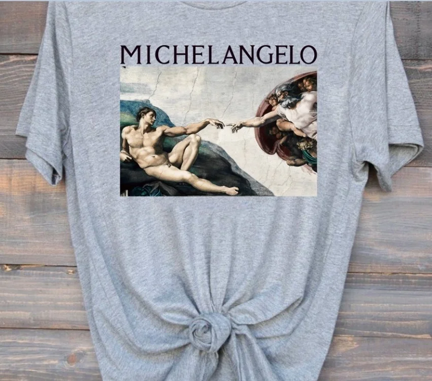 Hahayule-JF Michelangelo Cappella Sistina Tshirt Harajuku Michelangelo T-shirt Unisex T-shirt Cotton T-shirt Printed T-shirt
Hahayule-JF Michelangelo Cappella Sistina Tshirt Harajuku Michelangelo T-shirt Unisex T-shirt Cotton T-shirt Printed T-shirt