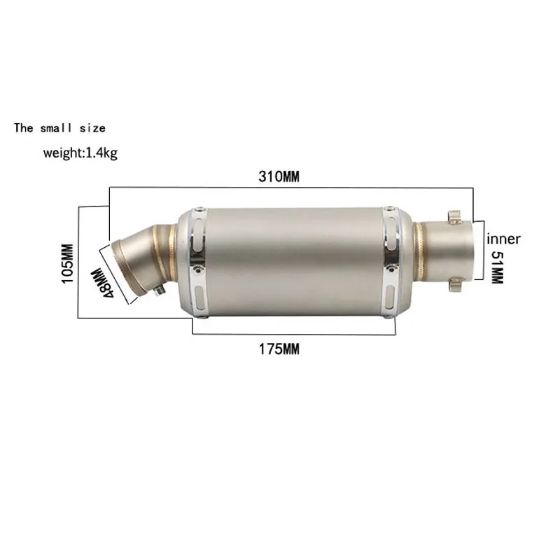 Universal Motorcycle Exhaust For suzuki honda Muffler Titanium Color Scooter Motorbike ATV Pit Bike Escape cafe racer tmax | Автомобили и