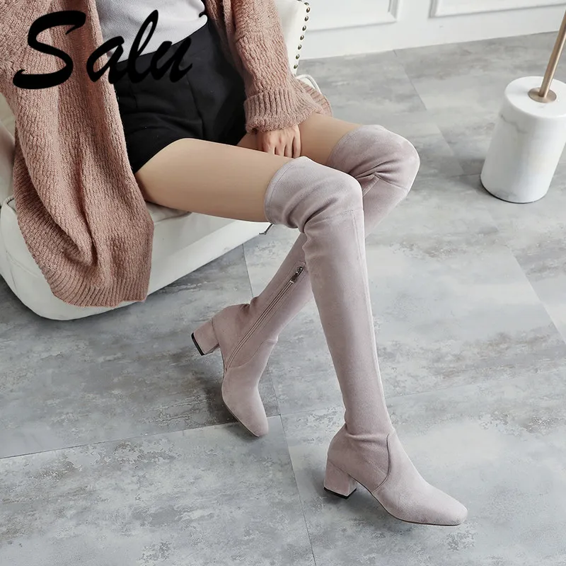 Salu Over The Knee High Boots Women High Heels Pointed Toe Party Shoes Woman Tight High Warm Winter Boots Long Shoes
Salu Over The Knee High Boots Women High Heels Pointed Toe Party Shoes Woman Tight High Warm Winter Boots Long Shoes