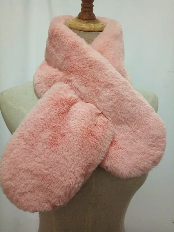 Женский модный толстый шарф из искусственного кроличьего меха зимний теплый