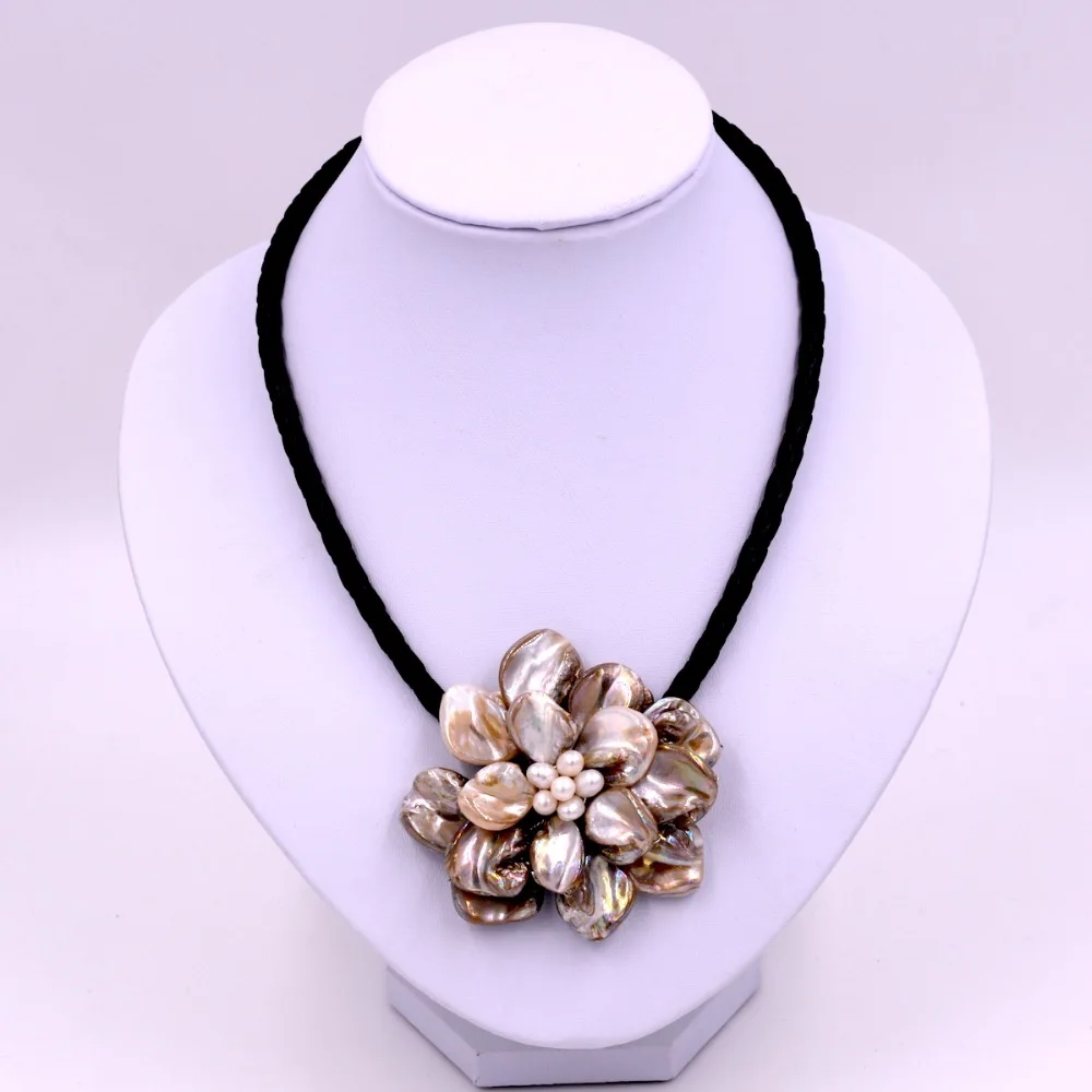 Женское ожерелье ручной работы с разноцветными жемчужинами|flower necklace|multicolor