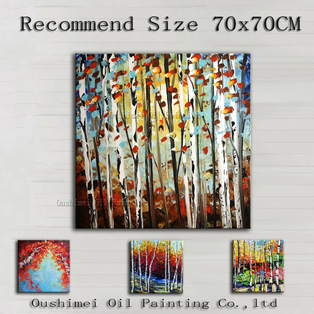 New Art Hand Painted Birches Picture on Canvas Landscape Wall Painting Hang Painting for Room Decor Modern Tree Oil Painting
New Art Hand Painted Birches Picture on Canvas Landscape Wall Painting Hang Painting for Room Decor Modern Tree Oil Painting