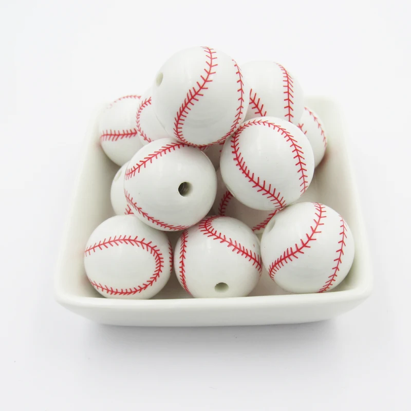 Wholesale 20mm 100pcs/bag Chunky White Acrylic Solid Printed Baseball Ball Beads For Fashion Jewelry Make
Wholesale 20mm 100pcs/bag Chunky White Acrylic Solid Printed Baseball Ball Beads For Fashion Jewelry Make