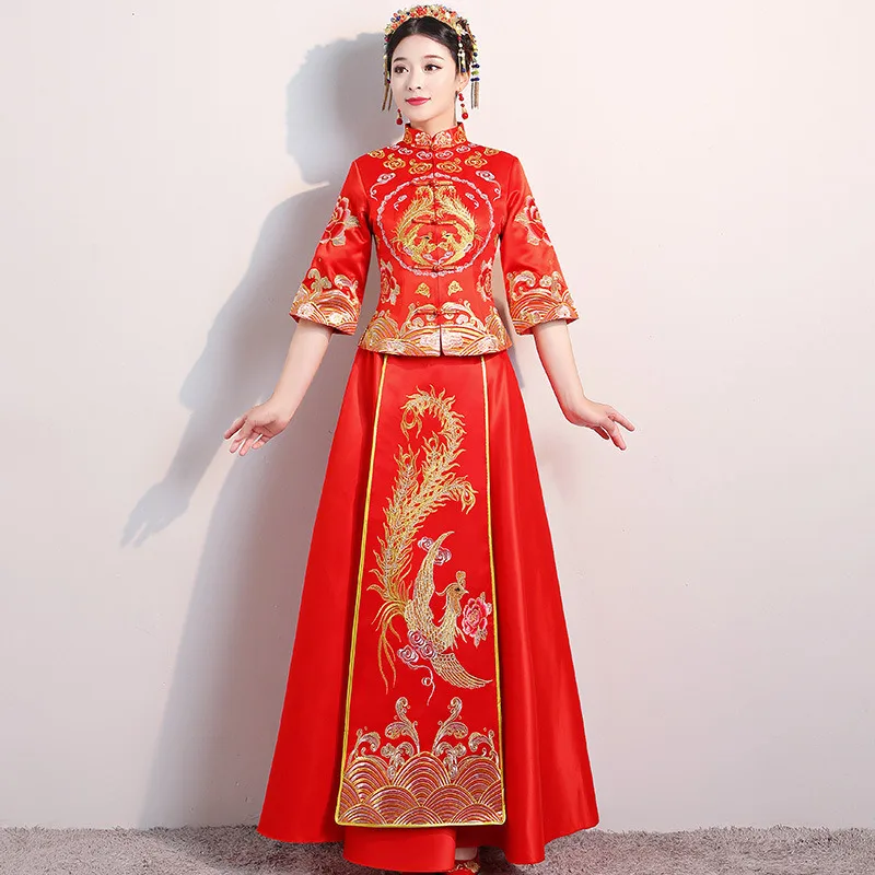 chinese style bride Embroidery cheongsam wedding ceremony Dresses costume evening dress show clothing slim Phoenix Qipao
chinese style bride Embroidery cheongsam wedding ceremony Dresses costume evening dress show clothing slim Phoenix Qipao