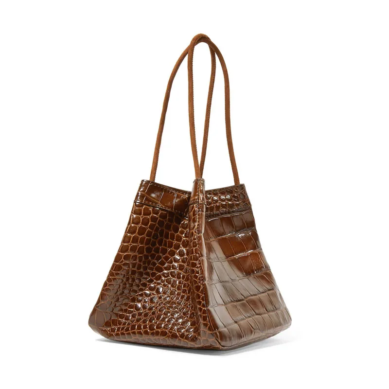Фото Роскошные женские сумки дизайнерские в форме ведра из крокодиловой кожи