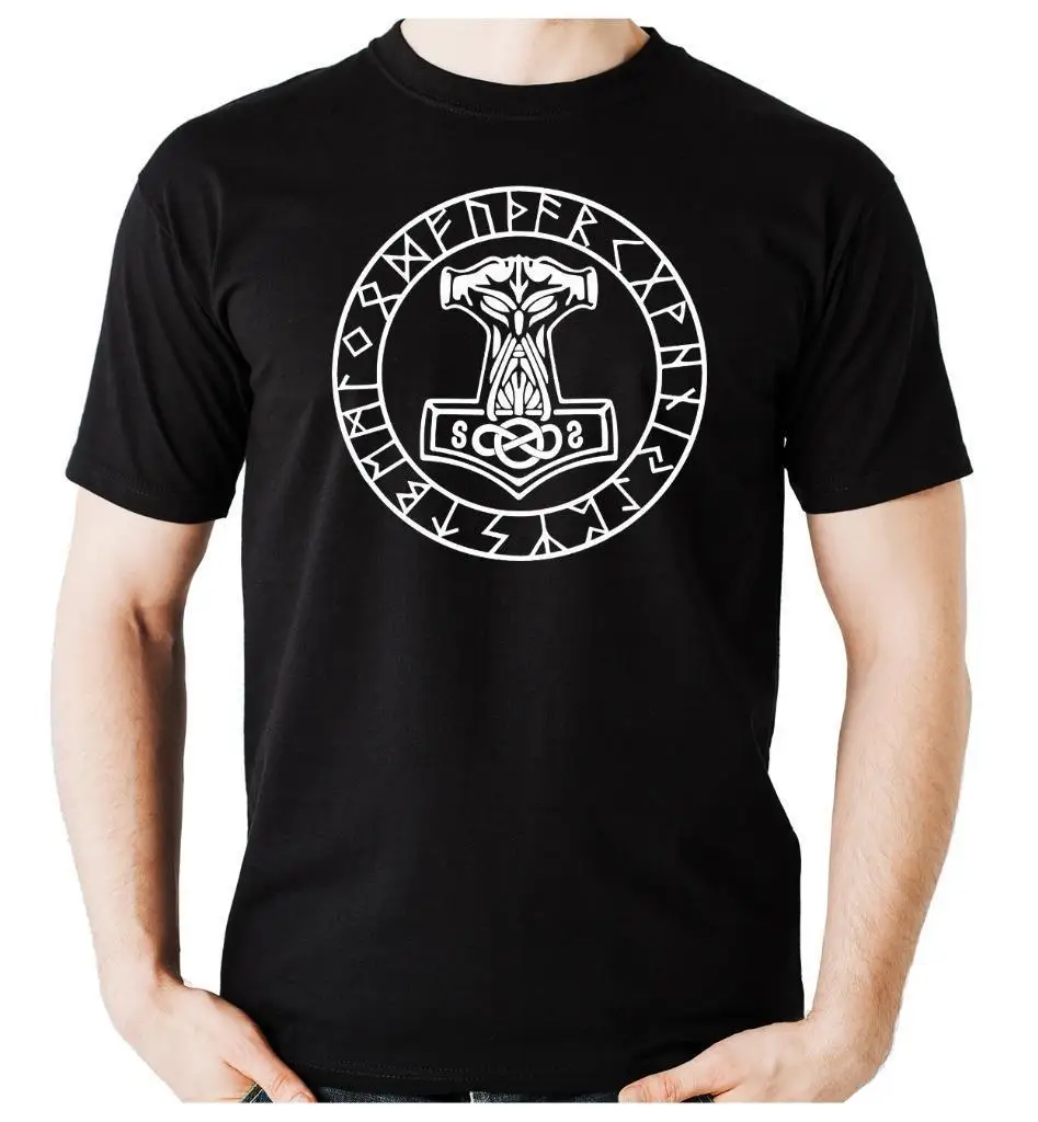 Mjolnir Mighty Hammer Rune Script Men'S T-Shirt Vikings Norse Scandinavia New Arrive O-Neck T Shirt Men Design Your
Mjolnir Mighty Hammer Rune Script Men'S T-Shirt Vikings Norse Scandinavia New Arrive O-Neck T Shirt Men Design Your