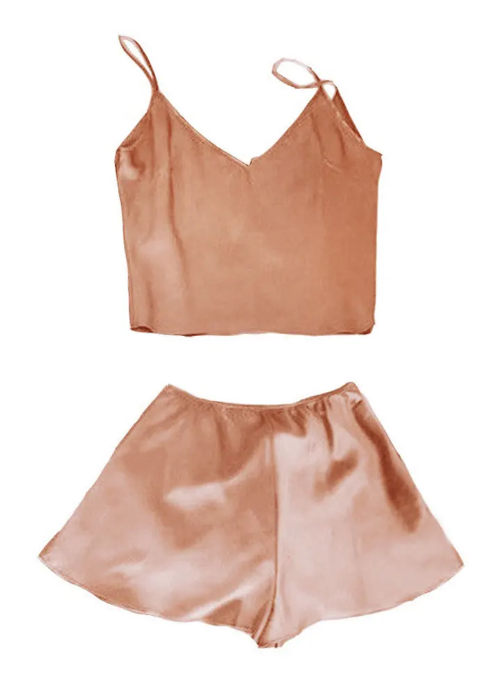 Satin 2 Piece Set Women Cami Top With Shorts Set Casual Sleeveless Vintage Two Piece Set Sexy Summer Pajama Sets
Satin 2 Piece Set Women Cami Top With Shorts Set Casual Sleeveless Vintage Two Piece Set Sexy Summer Pajama Sets