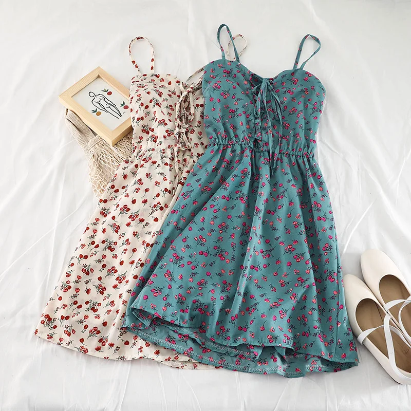 2019 new fashion women's dresses Floral Slip Dress Student Summer Anti-Glossy Fresh Dress Female
2019 new fashion women's dresses Floral Slip Dress Student Summer Anti-Glossy Fresh Dress Female