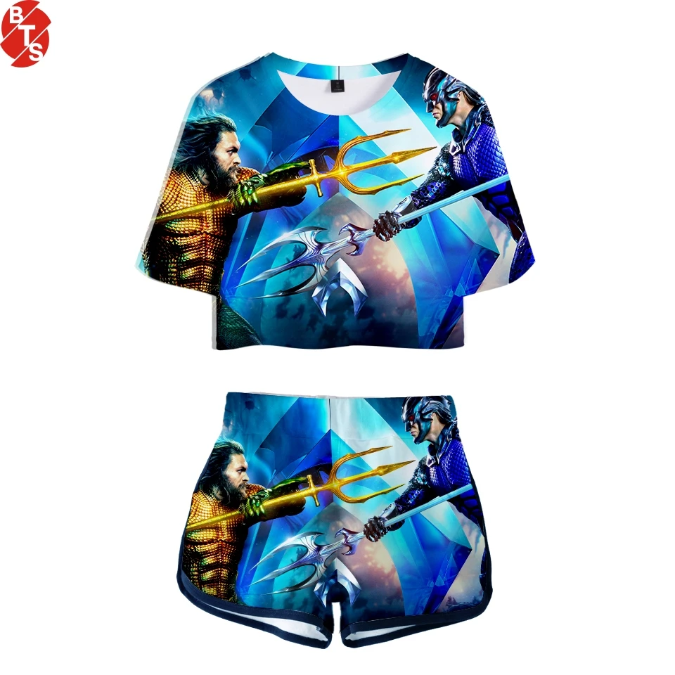 Женский комплект из двух предметов Aquaman, летний укороченный топ с короткими рукавами + шорты, Лидер продаж 2018, модная повседневная пикантная ...
Женский комплект из двух предметов Aquaman, летний укороченный топ с короткими рукавами + шорты, Лидер продаж 2018, модная повседневная пикантная ...