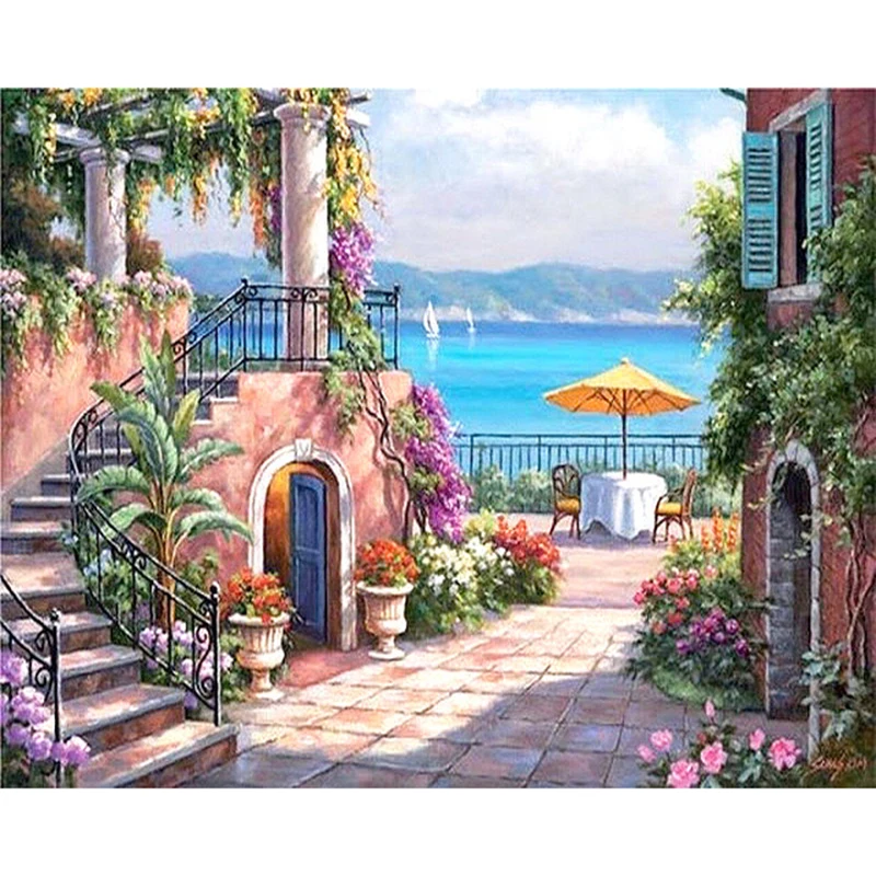 Seaside Villa Landscape Painting By Numbers For Adults DIY Kits HandPainted On Canvas With Framed Oil Picture Drawing Coloring
Seaside Villa Landscape Painting By Numbers For Adults DIY Kits HandPainted On Canvas With Framed Oil Picture Drawing Coloring