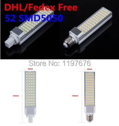 11W 1150 Lumens 52leds 5050SMD G24 LED Corn Horizon Down Light Bulb Lamp Lighting 85~265V 20pcs/lot DHL Free shipping
11W 1150 Lumens 52leds 5050SMD G24 LED Corn Horizon Down Light Bulb Lamp Lighting 85~265V 20pcs/lot DHL Free shipping