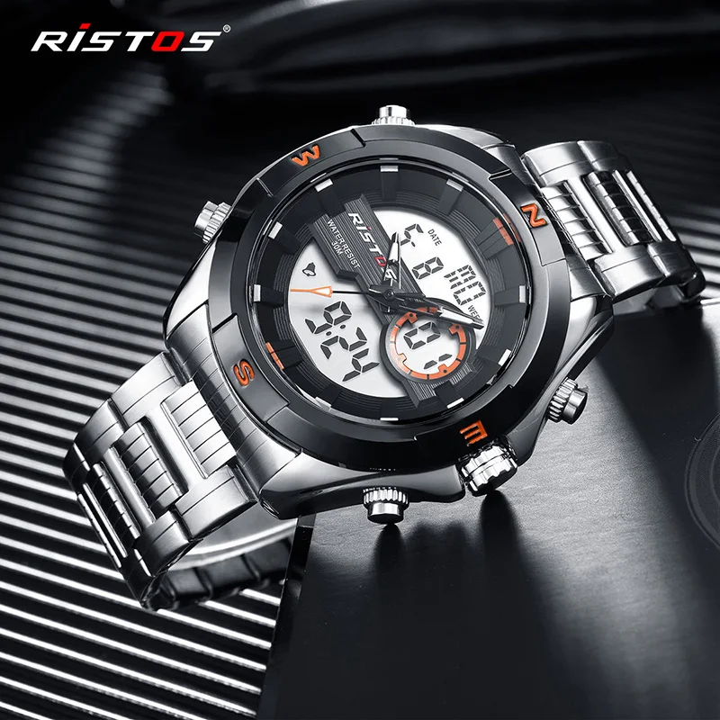 RISTOS мужские модные часы Relojes Masculino Hombre многофункциональные спортивные с