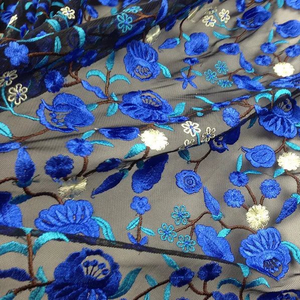 120cm wide blue embroidery black net lace fabric dress and clothing decoration retail and wholesale material
120cm wide blue embroidery black net lace fabric dress and clothing decoration retail and wholesale material
