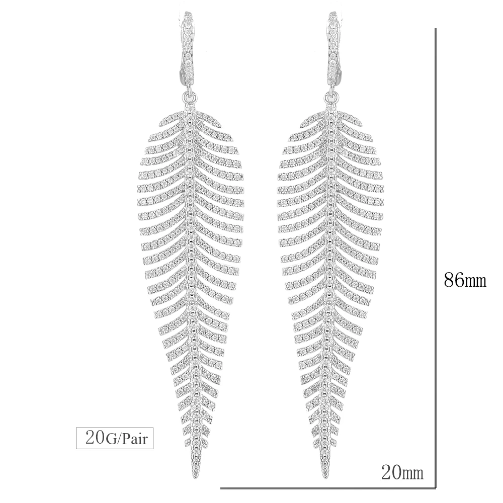 missvikki Personality Long Leaf Pendant Earrings Women Bijoux Boucle D'oreille Paved Full Cubic Zirconia Best Friend Sister Gift
missvikki Personality Long Leaf Pendant Earrings Women Bijoux Boucle D'oreille Paved Full Cubic Zirconia Best Friend Sister Gift