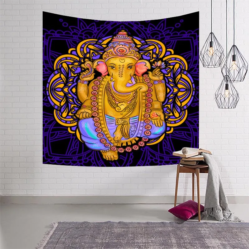 Индийский настенный гобелен Ganesha домашний декор настенная ткань искусственное
