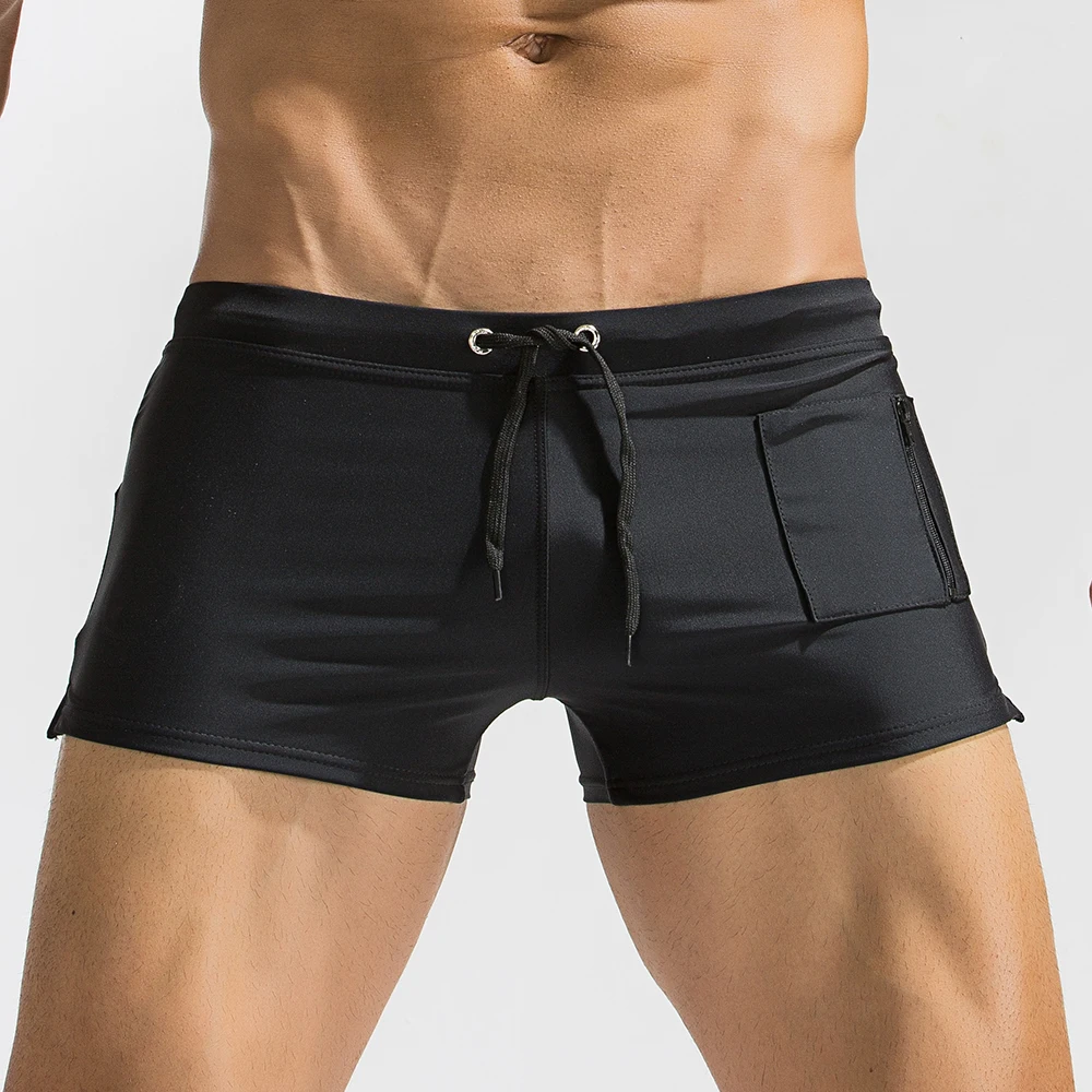 2018 New Swimwears Men Side Zipper Pocket Gay Mens Swimwear SwimTrunks Man Swimming Shorts Beach Men's Swimming Trunks Bath Suit
2018 New Swimwears Men Side Zipper Pocket Gay Mens Swimwear SwimTrunks Man Swimming Shorts Beach Men's Swimming Trunks Bath Suit