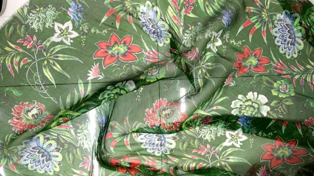 Designer New 2018 100% mulberry silk chiffon fabric green flowers prints shirt clothes dress decoration scarf 8mm japan tissu
Designer New 2018 100% mulberry silk chiffon fabric green flowers prints shirt clothes dress decoration scarf 8mm japan tissu