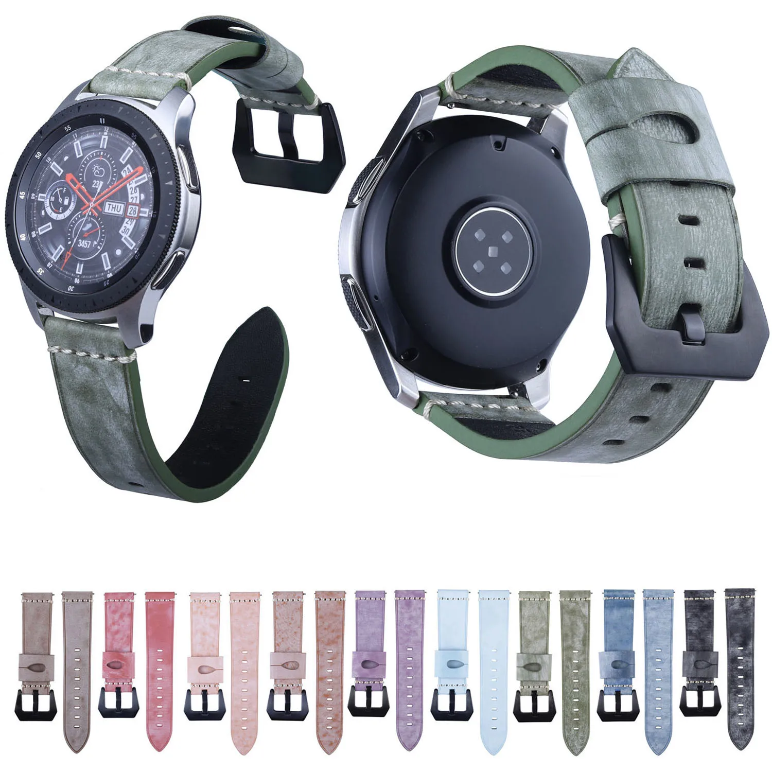 Ремешок из натуральной кожи для Samsung Gear S3 Frontier/Classic Galaxy Watch 46 мм сменный Браслет