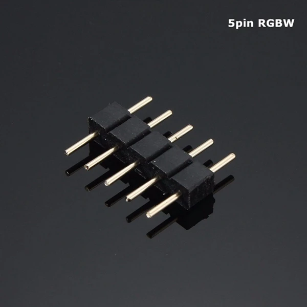 10Pcs 5pin RGBW connector needle male to male connector Free shipping