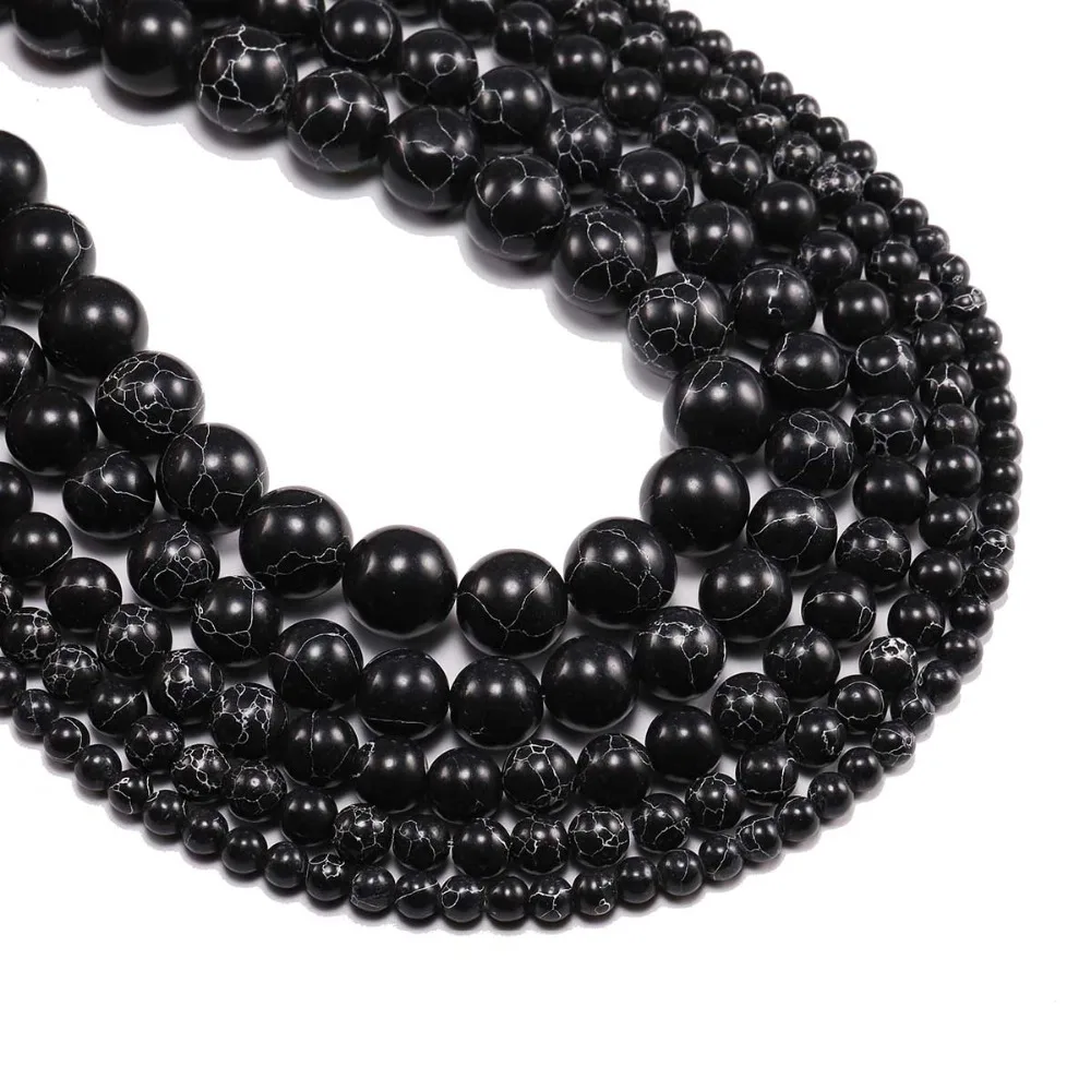 1Strand/Lot 4-12mm Natural Stone Black Turquoises Beads Round Smooth Loose Spacer Bead Necklace for DIY Jewelry Making Findings
1Strand/Lot 4-12mm Natural Stone Black Turquoises Beads Round Smooth Loose Spacer Bead Necklace for DIY Jewelry Making Findings