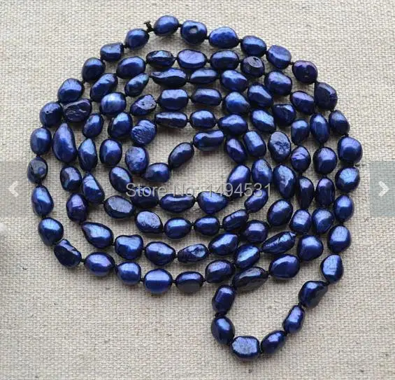 Wholesale Pearl Jewelry - Navy Color 8x11mm 50 Inches Long Genuine Freshwater Pearl Necklace - Handmade Lady's Jewelry.
Wholesale Pearl Jewelry - Navy Color 8x11mm 50 Inches Long Genuine Freshwater Pearl Necklace - Handmade Lady's Jewelry.