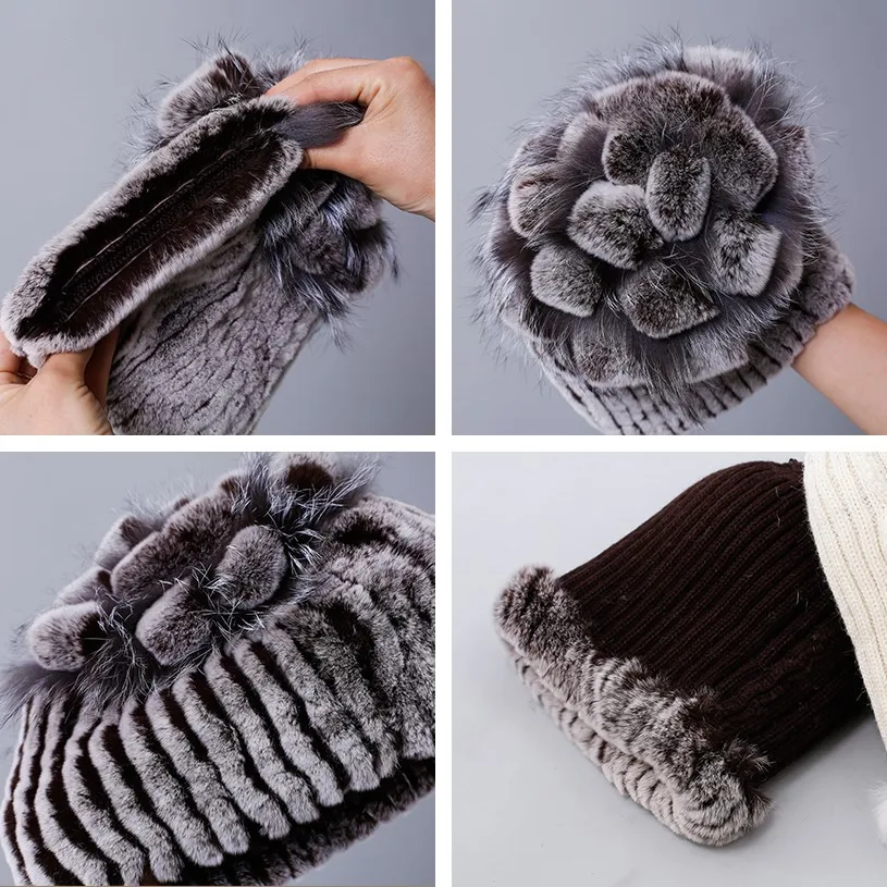 2019 high-quality Women's hat winter 100% real mink fur knitting hat women solid color Lady Floral Cap Female
2019 high-quality Women's hat winter 100% real mink fur knitting hat women solid color Lady Floral Cap Female