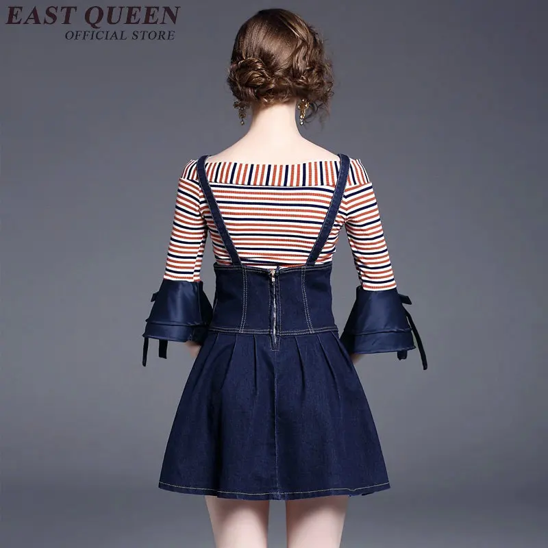2018 Denim dress Jeans causal sundress Slash neck Above Knee Mini Flare Sleeve Striped dress KK740 YX
2018 Denim dress Jeans causal sundress Slash neck Above Knee Mini Flare Sleeve Striped dress KK740 YX