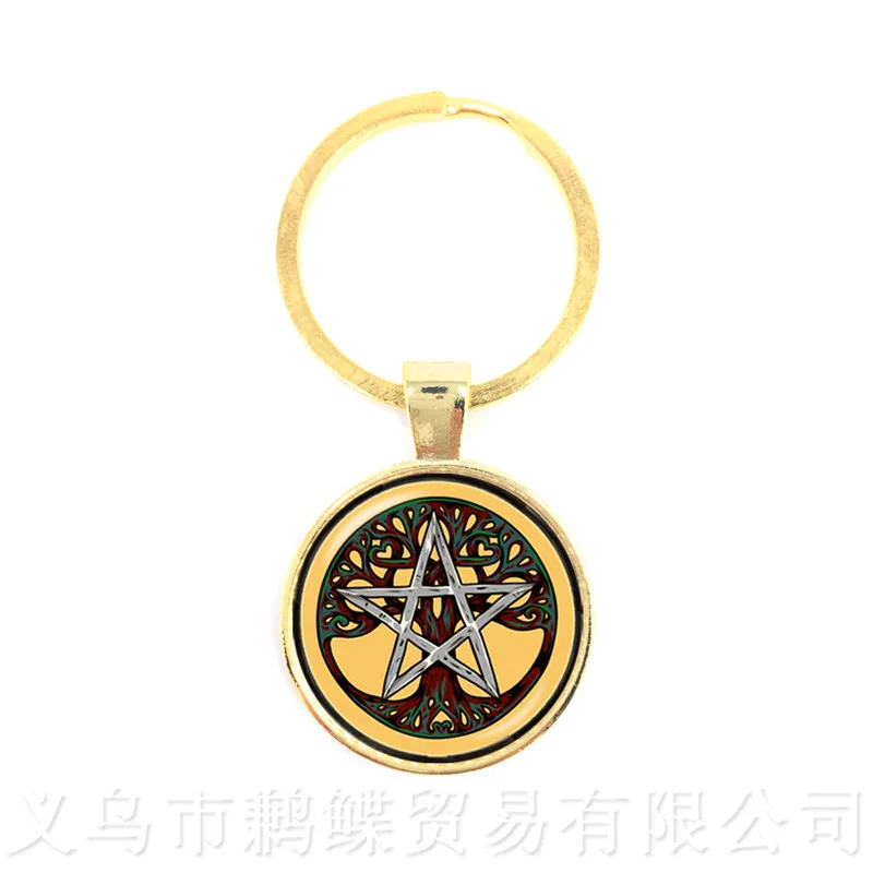 Брелок Pentacle Дерево жизни стеклянный кабошон кулон аксессуары для мужчин женщин