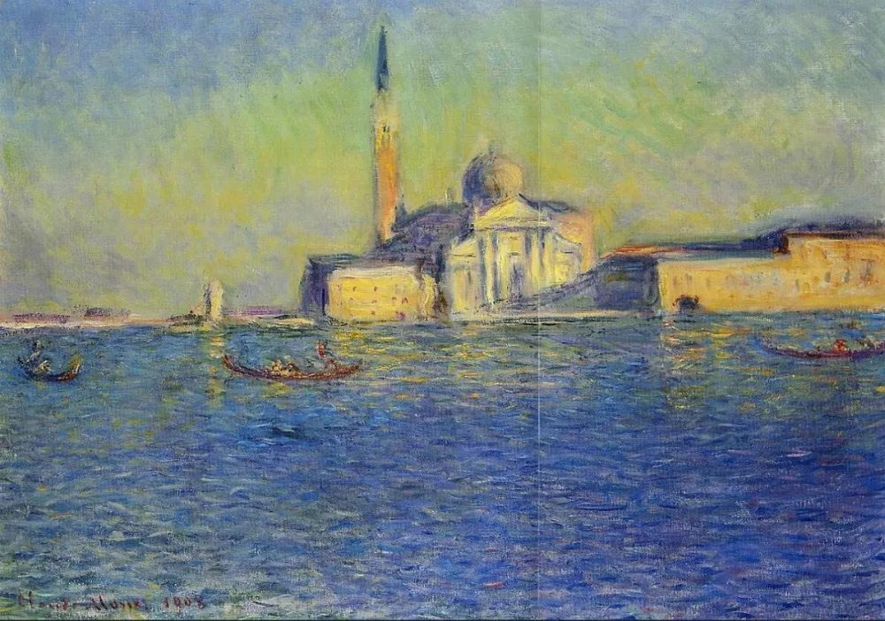 

High quality Oil painting Canvas Reproductions San Giorgio Maggiore (1908) By Claude Monet Painting hand painted